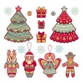 Set of color Christmas toys. Royalty Free Stock Photo