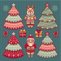 Set of color Christmas toys Royalty Free Stock Photo