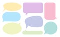 Set of color comic speech bubbles in flat