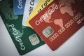 Set Of Color Credit Cards Royalty Free Stock Photo