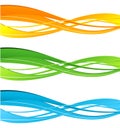 Set of color curve lines design element. Royalty Free Stock Photo