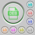 DEB file format push buttons Royalty Free Stock Photo