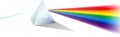 Set of color dispersion through prism or triangular prism break lights into spectral color or various color passing through