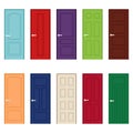 Set of color door icons, vector illustration