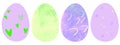 Set of color Easter eggs isolated on a white background