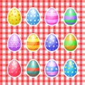 Set of color Easter eggs vector icons. Easter eggs