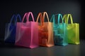 set of color eco-friendly shopping bags. A variety of colorful reusable bags.