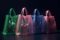 set of color eco-friendly shopping bags. A variety of colorful reusable bags.