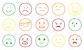Set of color emojis faces icons
