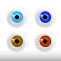 Set of color eyeball Royalty Free Stock Photo