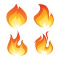Set of color flame icon Royalty Free Stock Photo