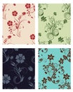 Set of color flowers backgrounds Royalty Free Stock Photo