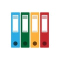 Set of color folders for documents. Simple vector illustration isolated on a white background Royalty Free Stock Photo