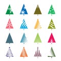 Set of Color Geomatric Christmas Tree.