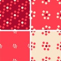 Set of 4 color geometric seamless pattern with rounds Royalty Free Stock Photo