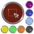 Set of color glossy coin-like drag buttons Royalty Free Stock Photo