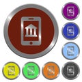 Color mobile banking buttons Royalty Free Stock Photo