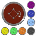 Set of color glossy coin-like rotate element buttons