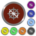 Set of glossy coin-like steering wheel buttons