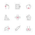 Set color icons of joint pain