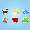 Set of color icons with pets Royalty Free Stock Photo