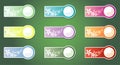 Set of color labels, on a green background. Vector Royalty Free Stock Photo