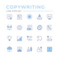 Set color line icons of copywriting