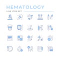 Set color line icons of hematology