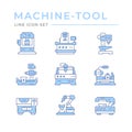 Set color line icons of machine tool Royalty Free Stock Photo