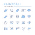 Set color line icons of paintball