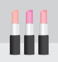 Set of color lipsticks vector illustration, cosmetics, beauty, makeup, lip, glossy, web icon, cartoon