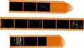 Set of color negative film stripes