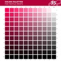 Set 35 Color Palettes for Textile Prints. Tints and Shades Chart, Colors Guide Swatches. Royalty Free Stock Photo