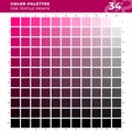 Set 34 Color Palettes for Textile Prints. Tints and Shades Chart, Colors Guide Swatches. Royalty Free Stock Photo