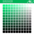 Set 16 Color Palettes for Textile Prints. Tints and Shades Chart, Colors Guide Swatches. Royalty Free Stock Photo