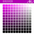 Set 31 Color Palettes for Textile Prints. Tints and Shades Chart, Colors Guide Swatches. Royalty Free Stock Photo