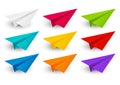 Set of color paper airplanes Royalty Free Stock Photo