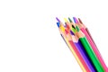 A set of color pencils isolated on a white background. Copy space. A School stuff.Drawing supplies Royalty Free Stock Photo