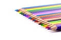 A set of color pencils isolated on a white background. Copy space. A School stuff.Drawing supplies Royalty Free Stock Photo