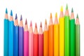 Set of color pencils wave-shaped Royalty Free Stock Photo