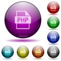 PHP file format glass sphere buttons