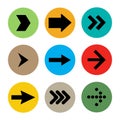 Set of color pointer, arrow signs. Vector illustration Royalty Free Stock Photo