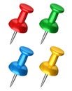 Set of color pushpins Royalty Free Stock Photo