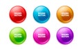Set color round button, frame label, event web element. Vector illustration Royalty Free Stock Photo