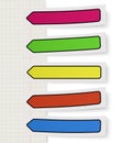 Set of color self-adhesive bookmarks, sticker notes, labels with rounded corners Royalty Free Stock Photo