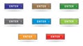 Set color shiny enter button Royalty Free Stock Photo