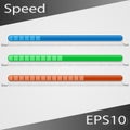 Set of color speed status bar. Royalty Free Stock Photo