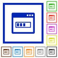 Application installing framed flat icons