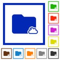 Cloud folder framed flat icons