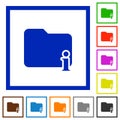 Folder information framed flat icons